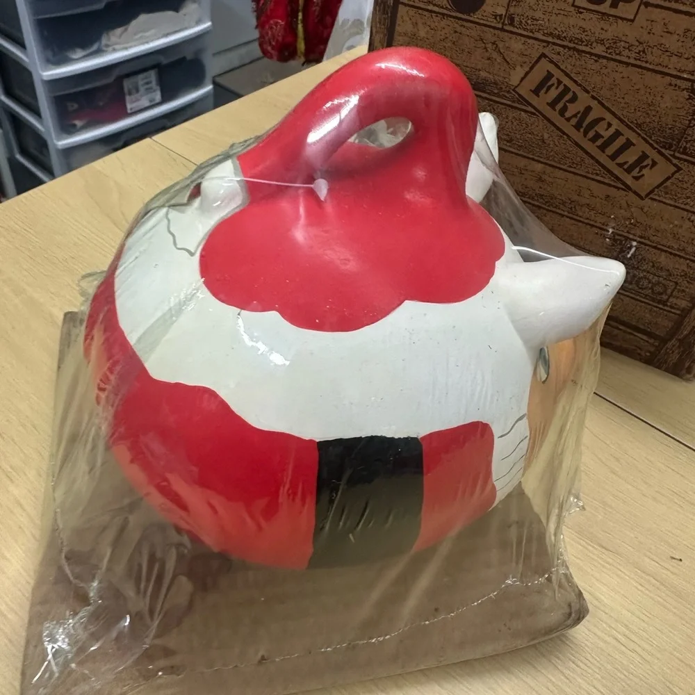 Pigmentations Bisque Piggy Bank With Pizzaz Hand Painted Vintage NIB